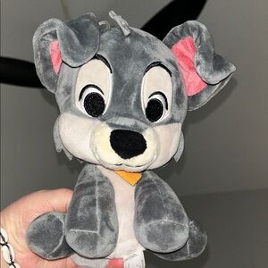 Disney Soft Gray and White Plush Lady and the Tramp. Tramp